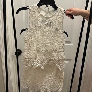 She + Sky Ivory Crochet Dress